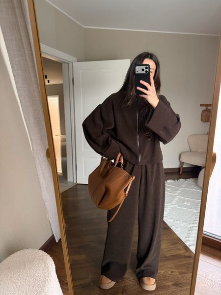 Костюм в'язаний вельвет (кардиган zip + палацо максі) 74087900114725 фото