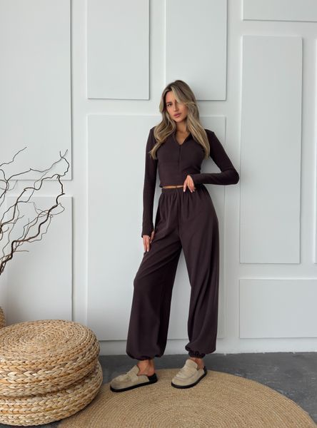 Костюм «Bella» zip в шоколадному відтінку 43068400014725 фото Костюм «Bella» zip в шоколадному відтінку 43068400014725 фото