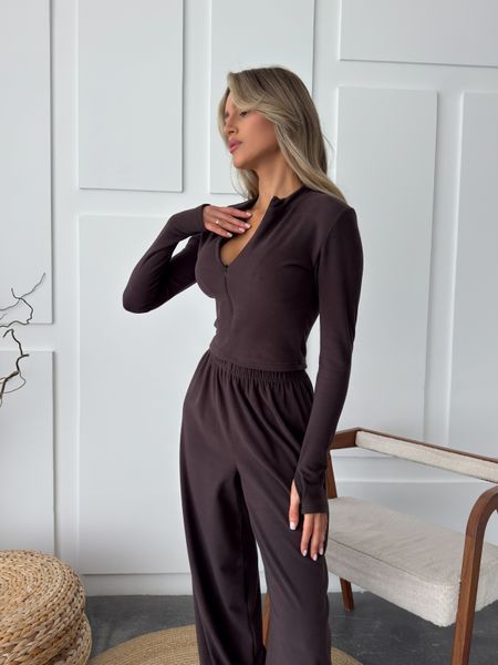 Костюм «Bella» zip в шоколадному відтінку 43068400014725 фото Костюм «Bella» zip в шоколадному відтінку 43068400014725 фото