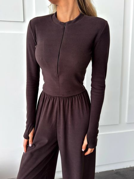 Костюм «Bella» zip в шоколадному відтінку 43068400014725 фото Костюм «Bella» zip в шоколадному відтінку 43068400014725 фото